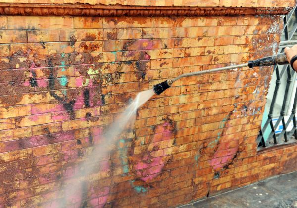 Brick Graffiti Cleaning in Escondido